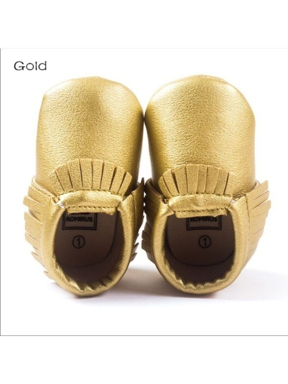 Brand New Gold Leather Baby Moccasins